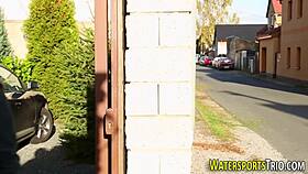 Feeling the rush as skank gets slammed with golden shower