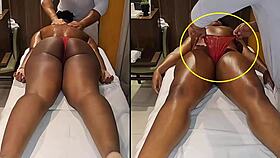 Did you see the therapist remove those panties? This real tantric massage with a Brazilian teen's pussy play turns wild.