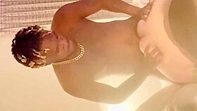 couple interracial missionary creampie big black cock garage