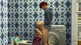 Вау! Мой голос соблазнил милф мачеху на грубый трах на стиральной машине от пасынка!