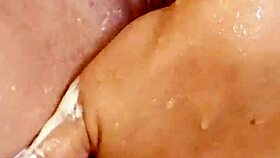 wet shaved pussy shower ass plug solo