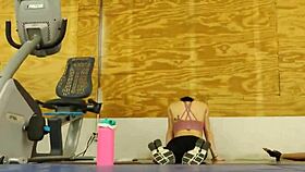 asian beauty in tight black leggings caught on camera at gym