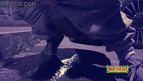 Girl Exposes Wet Pussy in Public Parking Lot at Night for Sex Tape