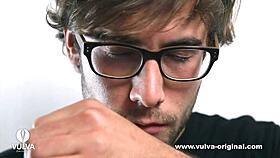 sexy naked woman gets pussy feet and panties licked in lingerie