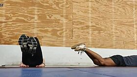 asian beauty in tight black leggings caught on camera at gym