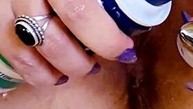 wet shaved pussy shower ass plug solo