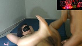 Watch Rock Maiaa give footjob on New Year's? Big black cock cumshot!