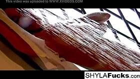 shyla stylez delivers a rare blonde solo nude performance