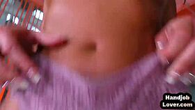 Pov foot fetish babe stroking oiled foot and chatting