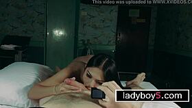 Big tits ladyboy hottie benzey deepthroat blowjob and anal 😍