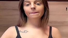 braless huge tits bounce in tanktop!