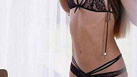 Mary Rock works her pussy at the gym with stud neighbor, she says, licking up spunk.