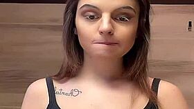 braless huge tits bounce in tanktop!