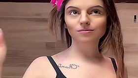 braless huge tits bounce in tanktop!