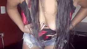 karely relaxes at home with her purple toy