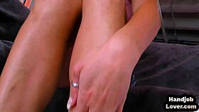 Pov foot fetish babe stroking oiled foot and chatting