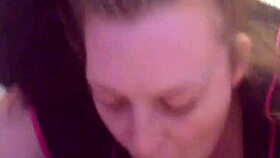 Busty BBW Gives Sloppy Blowjob With Big Tits