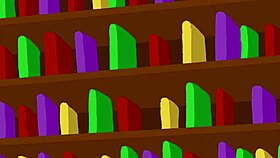 In the library, Tomni seduces the bookworm blonde.