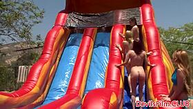 Teen Redhead Babe With Piercings And Natural Tits Gets Double Strapon Fucked Outdoors In Lesbian Group