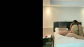 Latina with long hair craves rough fucking in bed by huge Brazilian cock. She loves the pain!