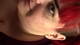 Redhead's amazing deepthroat bj with handjob tease