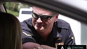 Nuru massage historie - sexet tatoveret massøse får sin stramme fisse kneppet hårdt i bruseren af creepy politibetjent