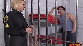Krissy Lynn in prison gets pantyhose ripped for hardcore fetish fuck. Bent over and pounded!
