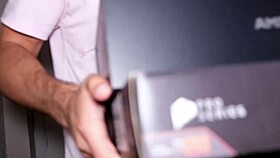 Blonde Russian Courier Gives Unexpected Blowjob!