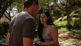 Pierce Paris passionately eats his cousin Abbie Maley's pussy on family trip