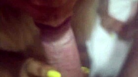 Ebony hotwife swallows cum while masturbating in group shower