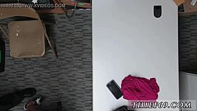 feeling so horny in fake cop uniform during threesome and masturbation