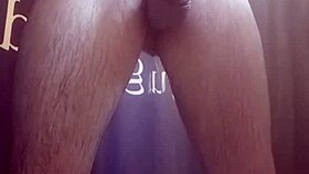 She enjoys a relaxing solo bath in the shower, playing around.