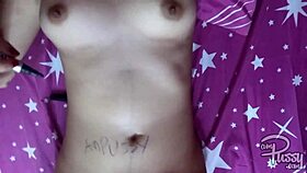 i'm an asian teen writin ampussy on my naked body lol