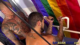 Buff Asian Jocks Engage In Bareback Assfucking With Tattoos And Monster Handjob