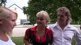 gina casting explores melanie and jürgen's intimate interview with licking and fingering