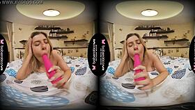 lika luna's solo vr masturbation as a blonde fuck doll in fishnets 😘