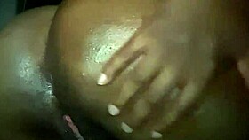 ebony teen oils ass and fingers wet pussy on webcam.