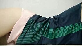 while the cuckold works, i caress my soft pussy in lesbian pleasure