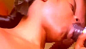 Stepsister sucks huge black cock!