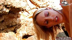 Milf Blonde French Anal Outdoor Assfucking Cum