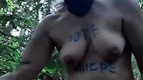 Autoseance en extérieur for French slave with uro humiliation