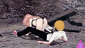 feel the excitement in denji power chainsaw man hentai sex blowjob and cumshot