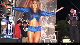 Sexy Mexicanas dancing and stripping off their tight clothes in a hot show