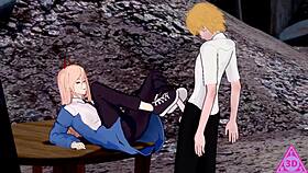 feel the excitement in denji power chainsaw man hentai sex blowjob and cumshot