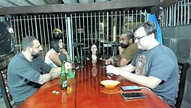 Lukas Zaad and Nicoly Mattos chatting about sex and mischief on the podcast 😜