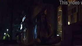 lvory white strips public on the strip with clothes ripped off