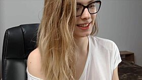 blond chick having fun