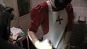 Rubbernurse Agnes Teases With Handjob And Deep Ass Dildo Pegging