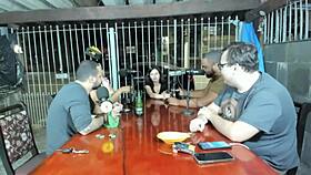 Lukas Zaad and Nicoly Mattos chatting about sex and mischief on the podcast 😜