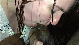 White girl sucks black cock